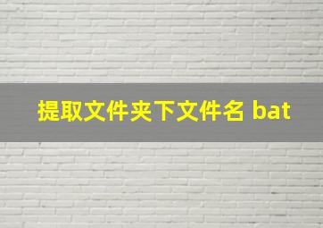 提取文件夹下文件名 bat